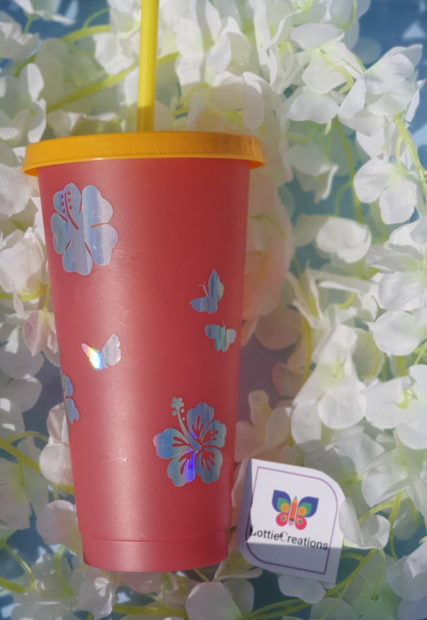 Colour changing flower cold cup