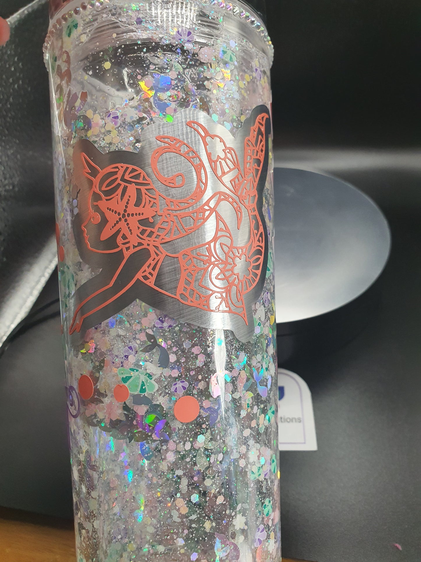 mermaid snowglobe tumbler