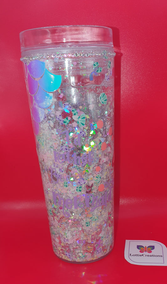 mermaid snowglobe tumbler