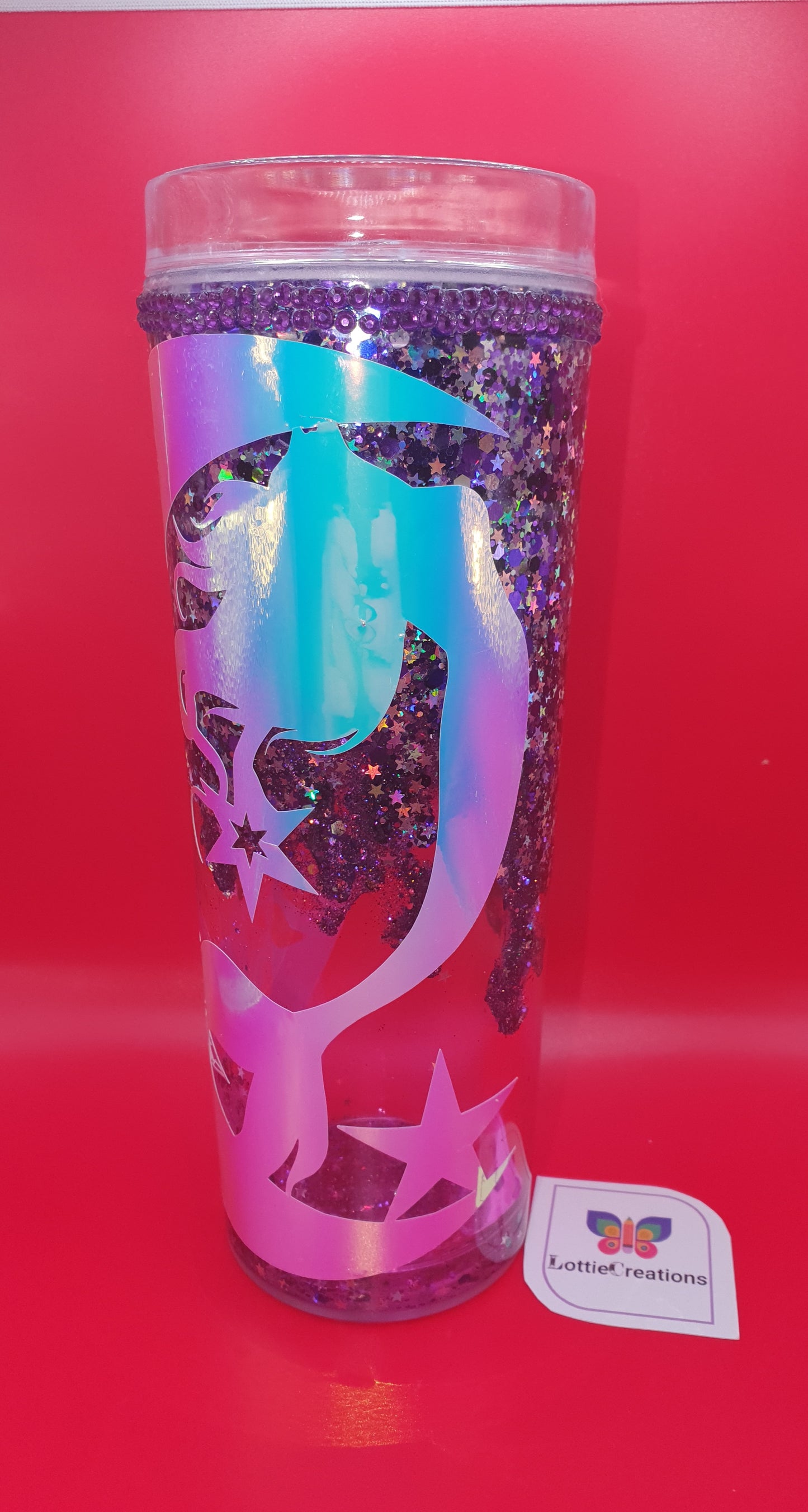 Purple mermaid snowglobe