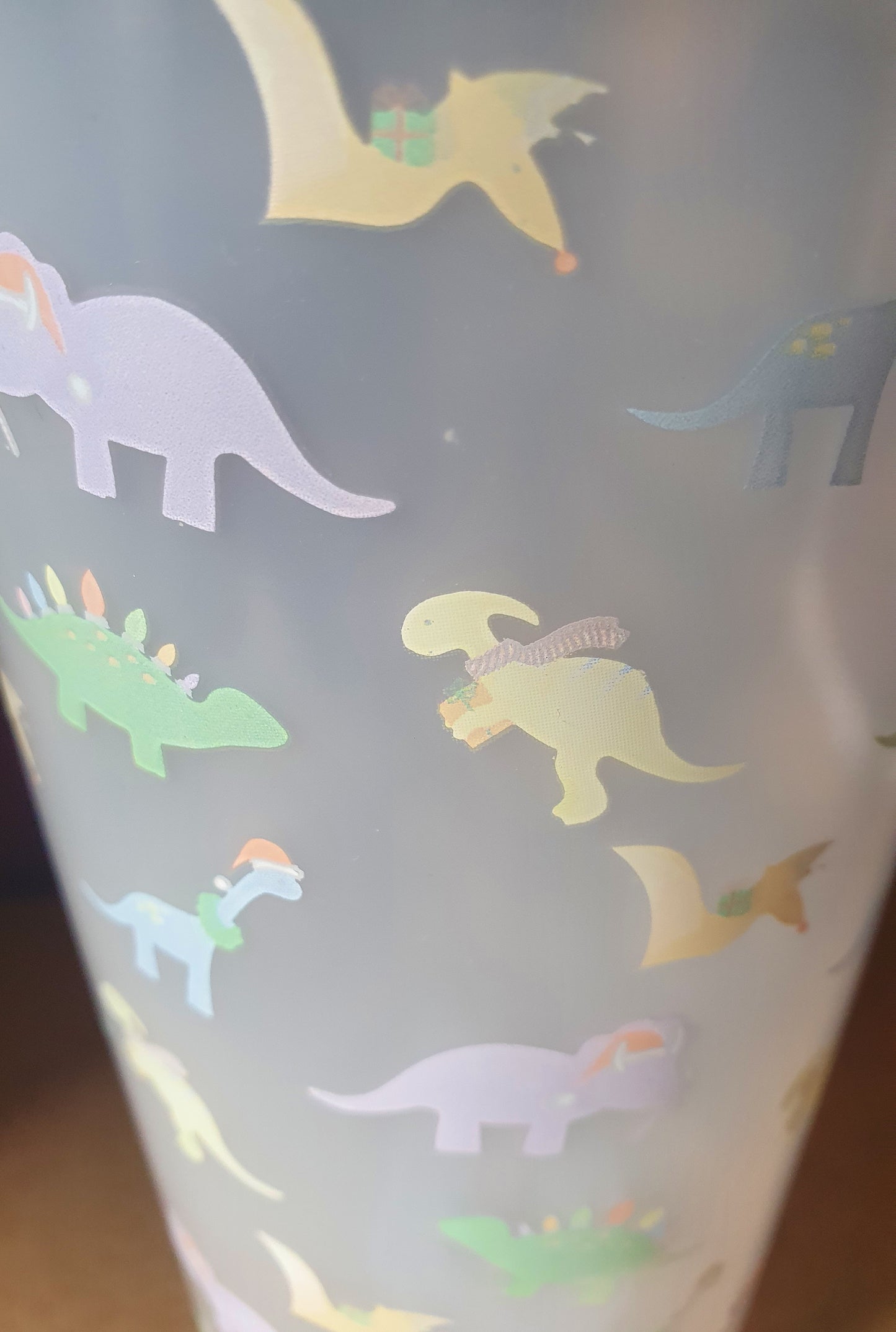 Christmas dinosaur cold cups