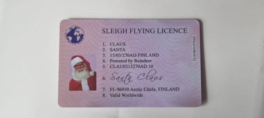 Santa's flying licence